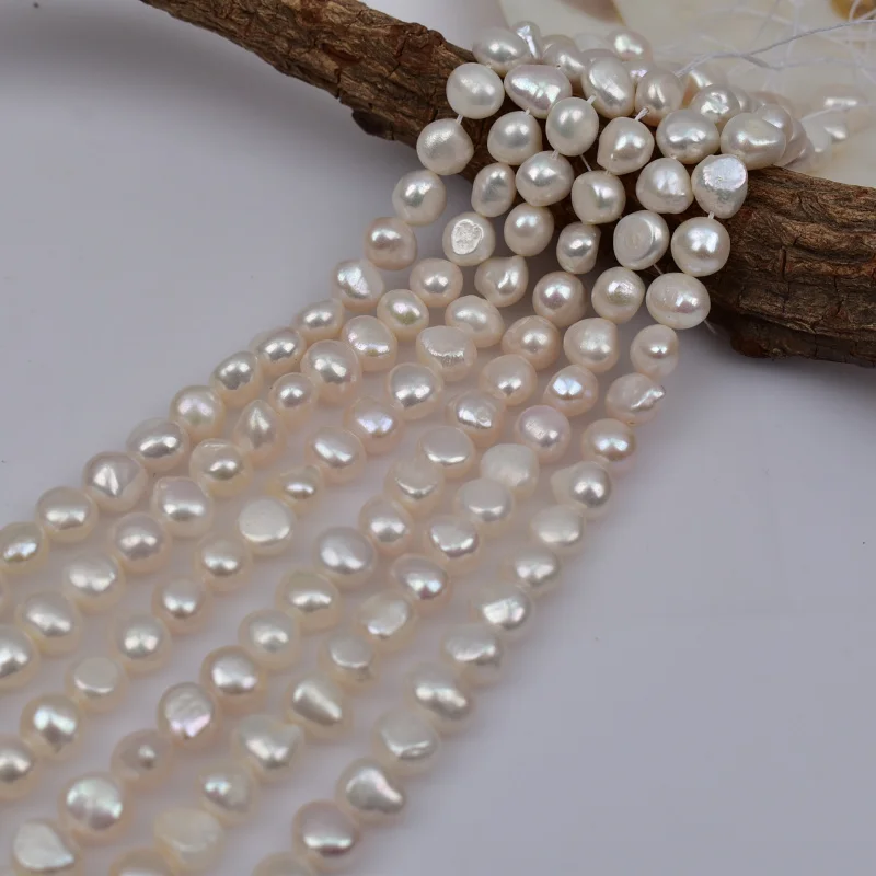 

Baroque Irregular Pearls9-10mmTwo-Sided Light Horizontal Hole Natural Freshwater PearldiyNecklace Accessories Semi-finished Prod