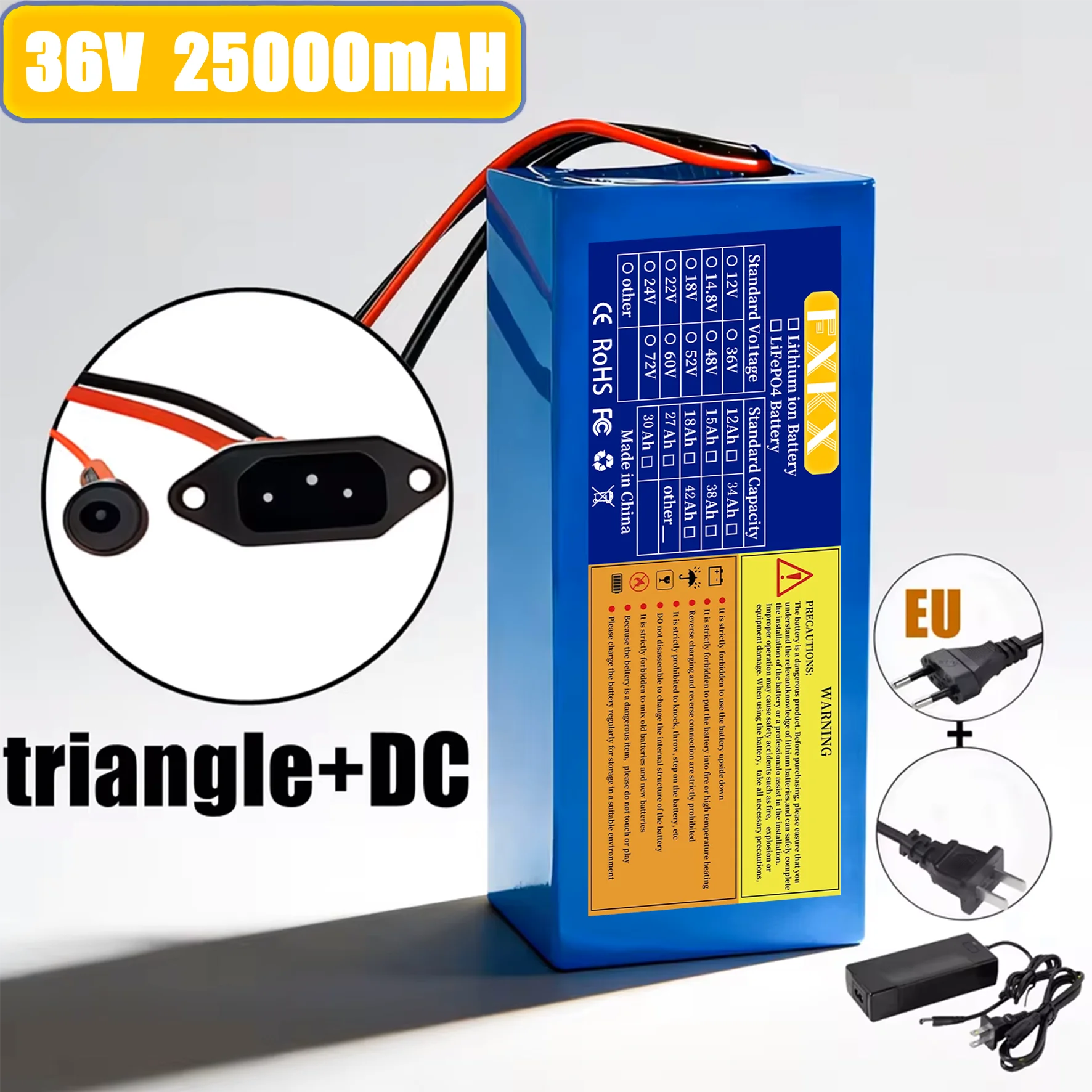 High Power 36V Lithium Battery Pack 10Ah/20Ah/30Ah 10S2P-6P for Electric Motorcycle Scooter with BMS 500-1000W image 3