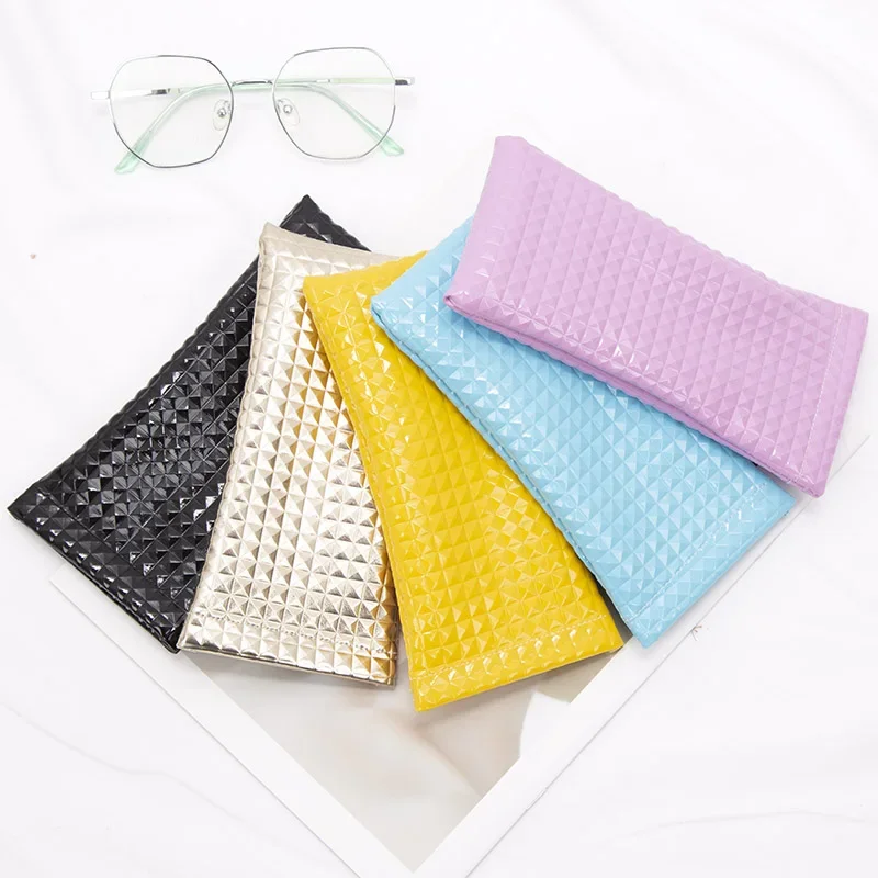 Candy Color Pu Leather Sunglasses Bag for Women Men Glasses Case Wallet Storege Cases Portable Glasses Storege Bags Accessories