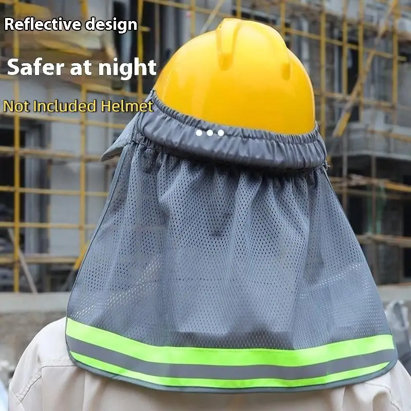 【Summer Sun Shade Safety Hard Hat Neck Shield Helmets Reflective Hat Brim Reflective Cap Cover For Construction Workers】