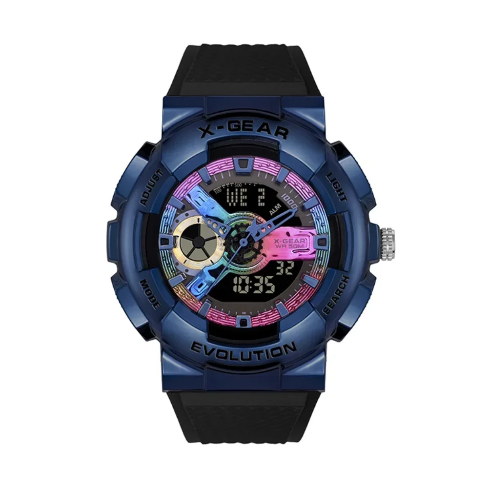 Ударопрочные часы GM110, спортивные электронные часы унисекс, циферблат из сплава, мировое время, полнофункциональные дубовые серии, светодиодные