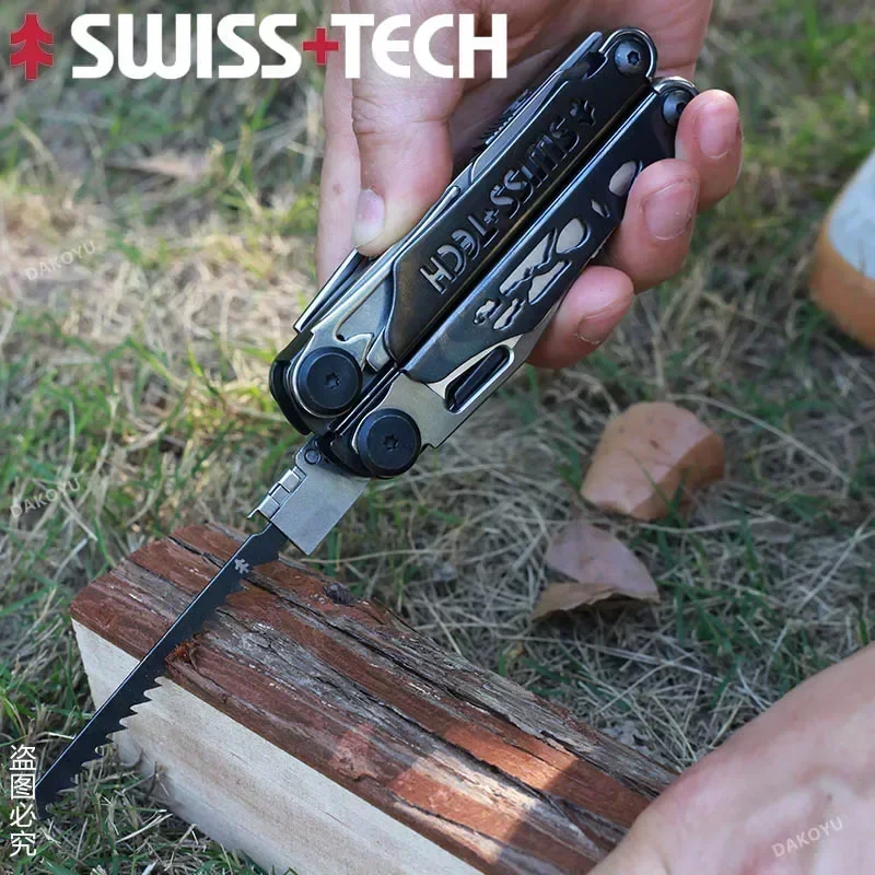 SwissTech 37 in 1 Multitool Replaceable Parts Manual Diy Multi Tool Folding Scissors Cutter EDC Survival Equipment Manual Pliers