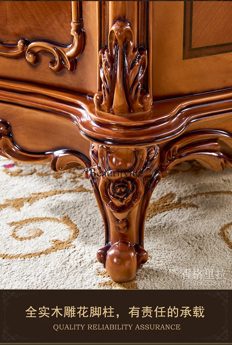 -*European desk American luxury solid wood retro old desk atmospheric study furniture set