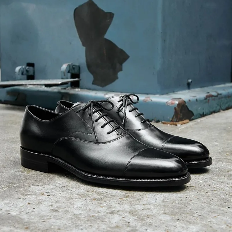 

Handmade Leather Shoes Men Business Dress Oxford Shoes Premium Cowhide Luxury Dress Wedding Shoes Zapatos Hombre