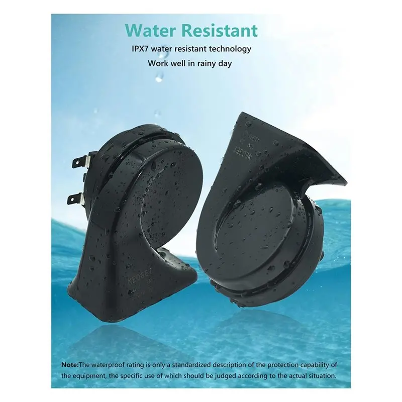 [B24B!】 Universal 12V Car Horn Electric Waterproof Auto Horn Super Loud Low High Two Tone