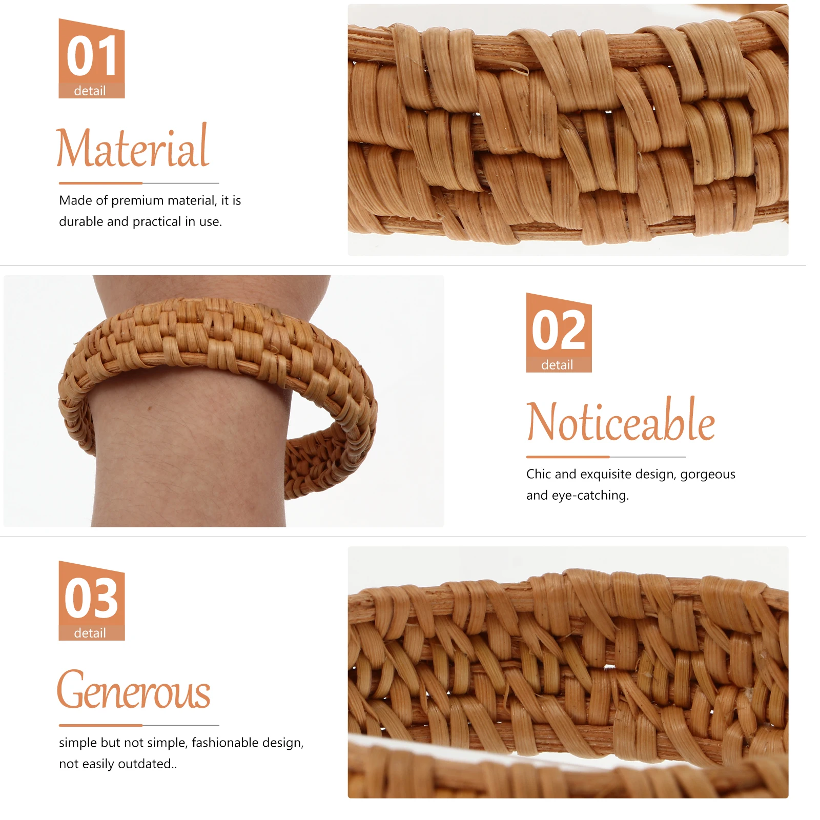 

Rattan Bracelet Woven Bangle Braid Bangles Bracelets for Women Summer Handmade Braided