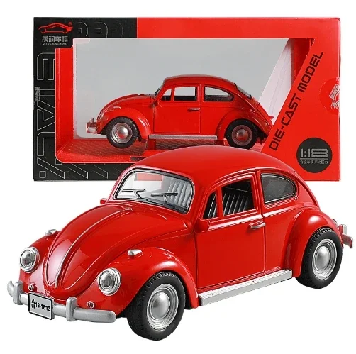 1:18 1955 فولكس فاجن بيتلز سبيكة نموذج سيارة كلاسيكية Diecasts لعبة معدنية المركبات نموذج سيارة محاكاة الصوت والضوء هدايا الاطفال