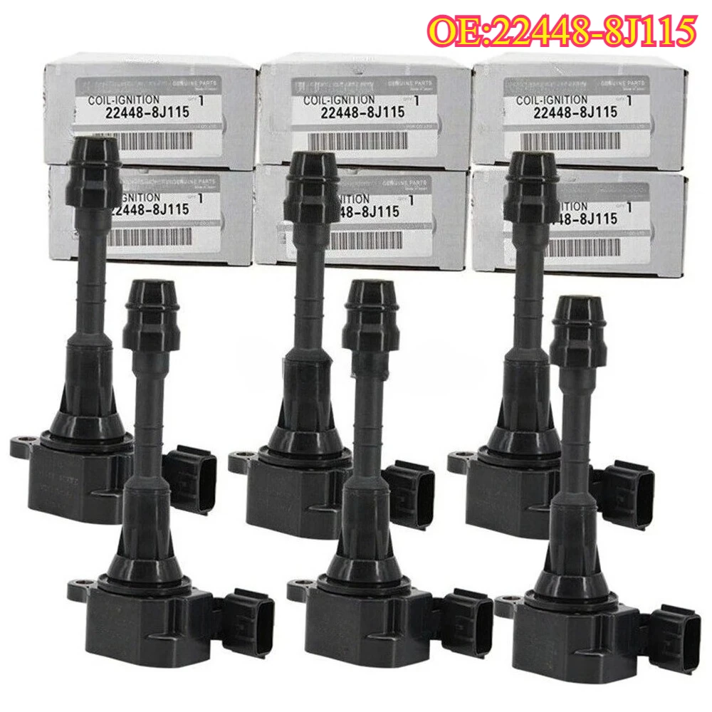 Bobina de Encendido de Alta Calidad Nueva para 22448-8J115, 6 Piezas, para Nissan Maxima, Pathfinder, Murano, Altima, para Infiniti I35, QX4, UF349