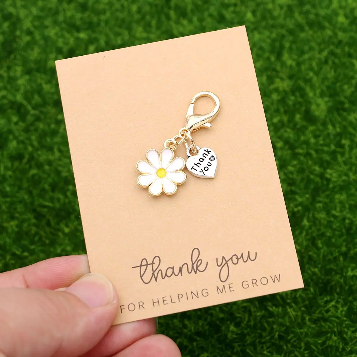 5pcs Elegant Charm Heart & Flower Keychains Inspirational Cards Daisy Tulip Hydrangea Cherry Blossom Birthdays Weddings Festive - AliExpress 36 - Image 5
