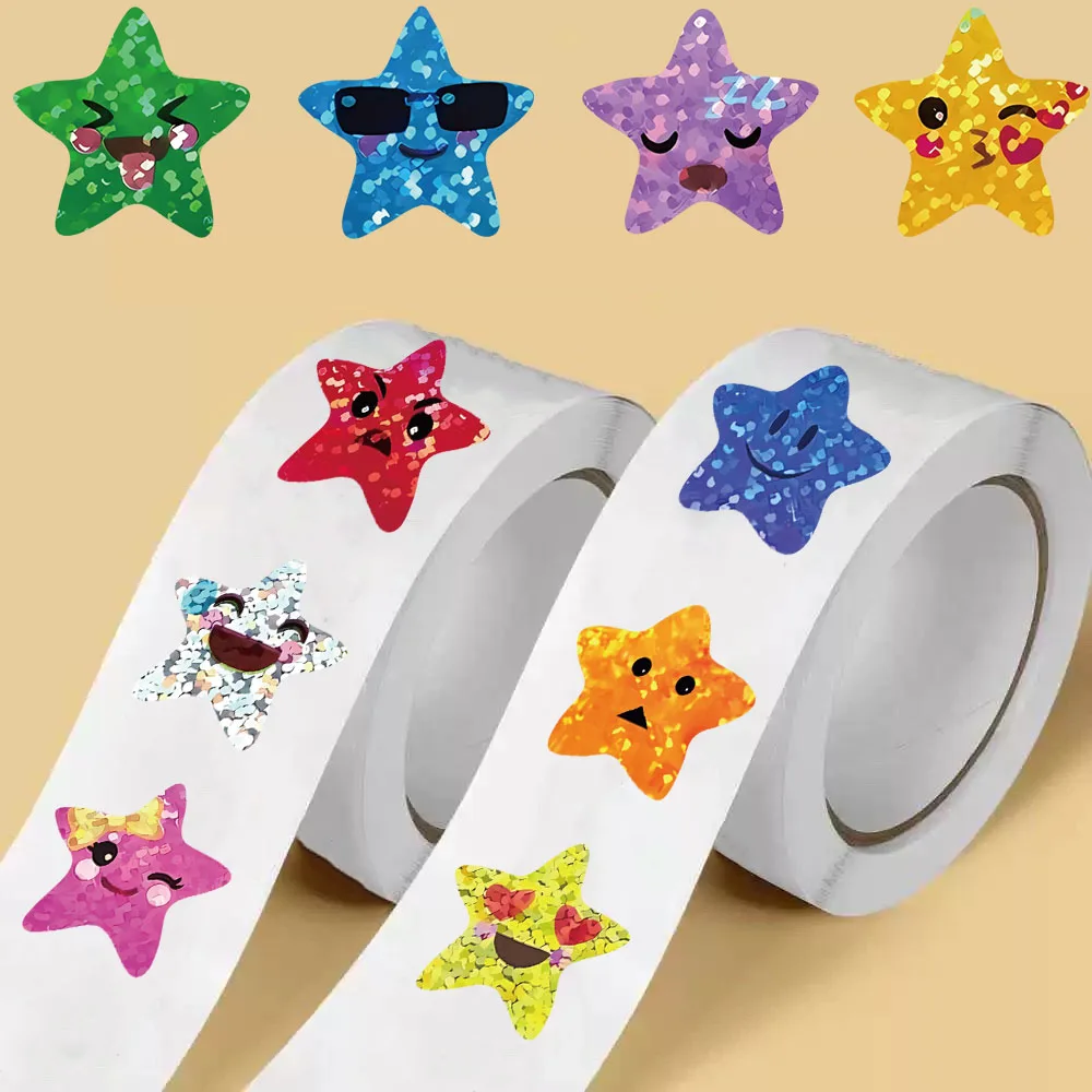 500 pçs estrelas coloridas adesivo nostalgia guitarra à prova dwaterproof água café arte paisagismo mala bicicleta retro decalques adesivos ﻿