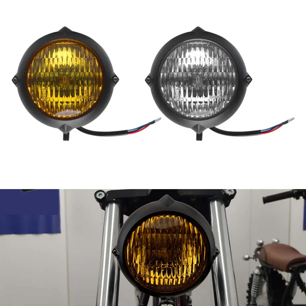 

Retro Motorcycle 4.5 Inch Headlight Compatible For Harley Kawasaki Honda Yamaha Suzuki Chopper Cafe Racer Bobber Cruiser