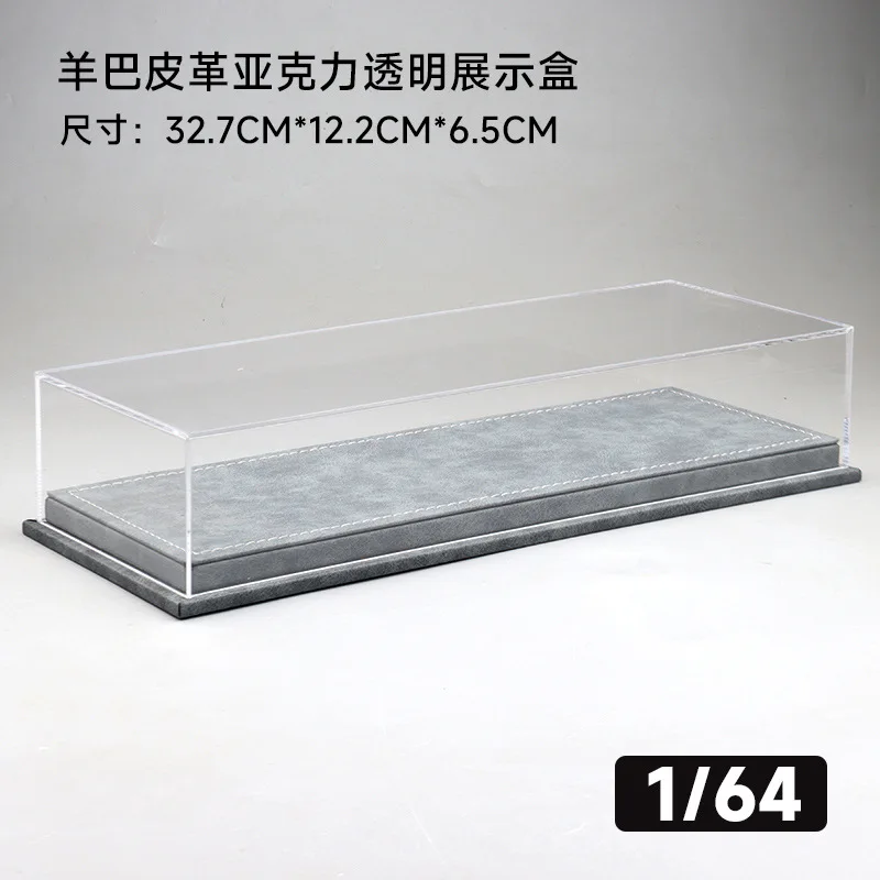 1/64 Scale Acrylic Dustproof Display Case Compatible With 6 Tomica Mini GT Toy Car Models, Leather Base For Collector's Storage
