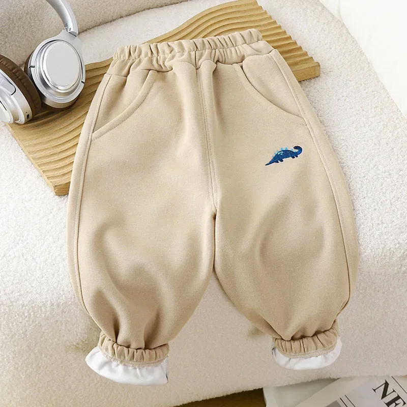 2026 neue Kinder Sport Jogginghose für 1-7Y Gestickte Dinosaurier Jungen Casual Hosen Lose Dünne Tasche Kinder Einfarbig Hosen