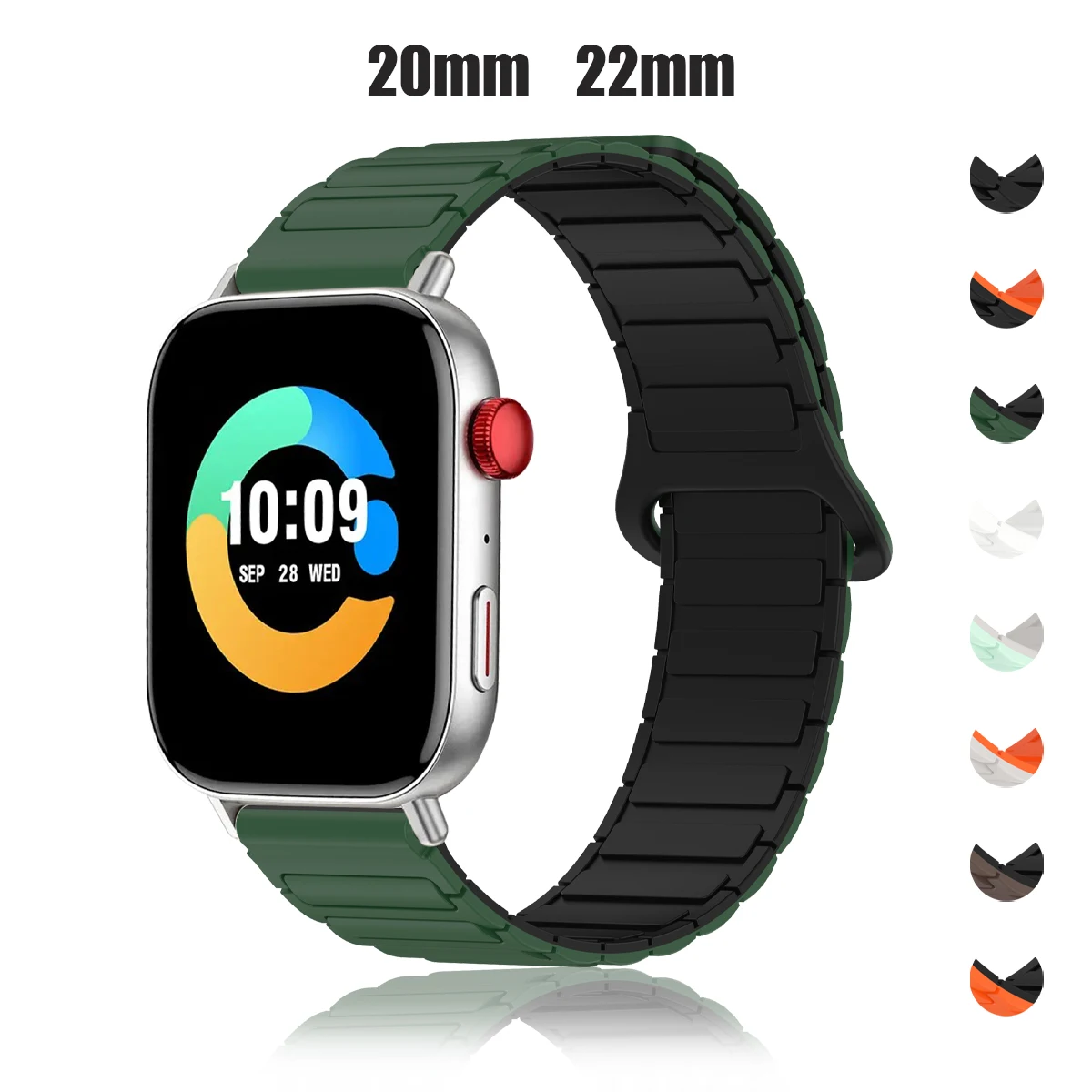 Magnetic Watch Band For COLMI I28 Ultra/M42/P73/P71/P68 Loop Strap Bracelet For COLMI P28 Plus/C8 Max Silicone 20/22mm Watchband