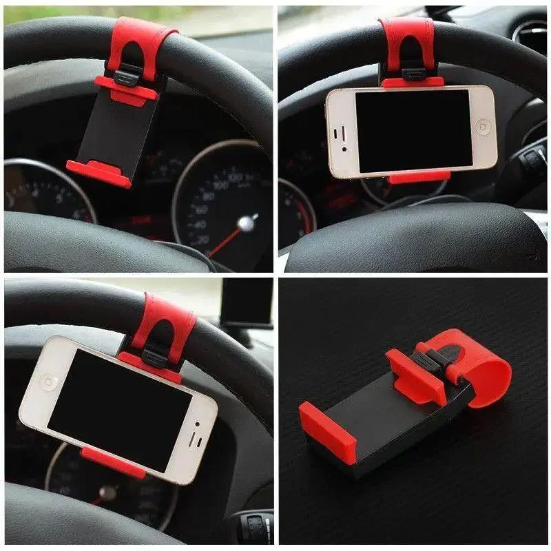 Car Steering Wheel Phone Holder Universal Buckle Stand Bracket Support IPhone Xiaomi GPS Auto Interior Decoration Accessories