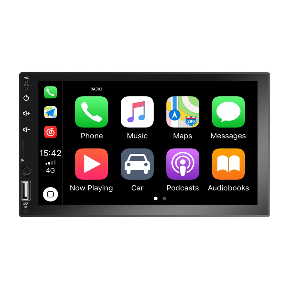 Car multimedia video player/7023B small car radio/Carplay Bluetooth music broadcast/radio HD touch screen FM/reverse visibility