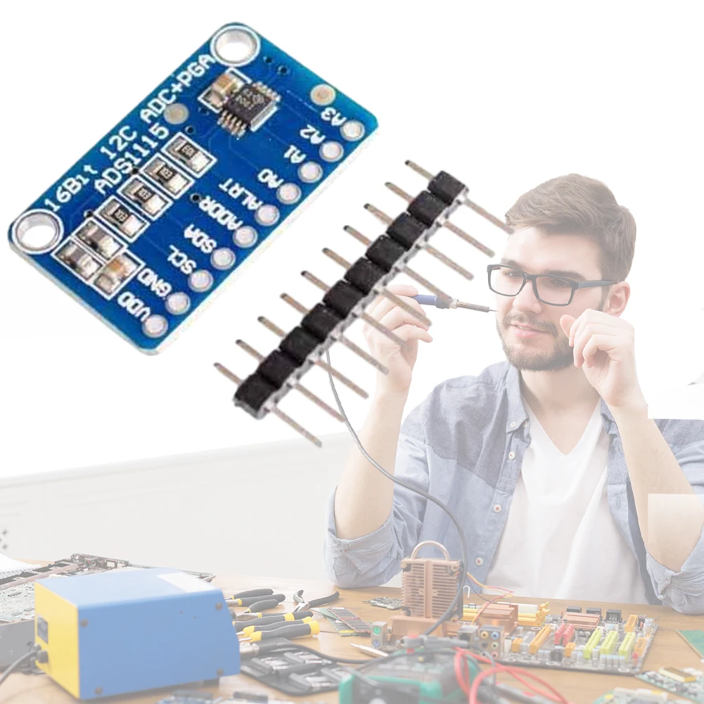 4 Channel Analog-to-Digital ADC Converter with Programmable Gain Amplifier I2C High Precision for Arduino Raspberry Pi