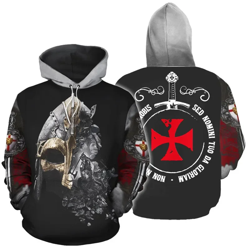 

New Fashion Hoodie Knight Templar Sword 3DPrinting Sweatshirt Hoodie Zipper Hoodie Unisex Fall Winter Harajuku Trendy Sweatshirt