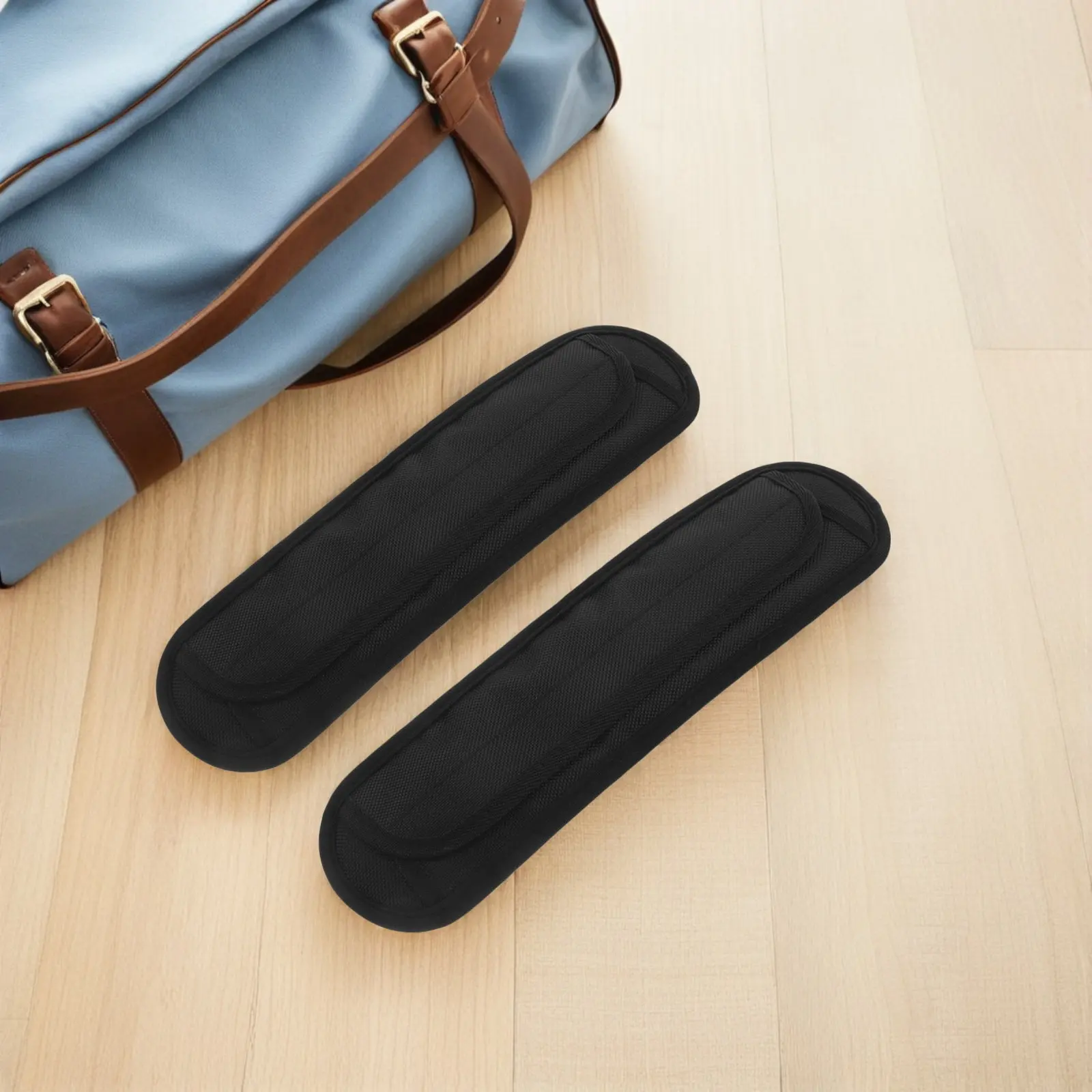 2Pcs Black Backpack Shoulder Pads Thick Cushioned Ergonomic Support for Laptop Bag Messenger Duffel Travel School Hiking Bag