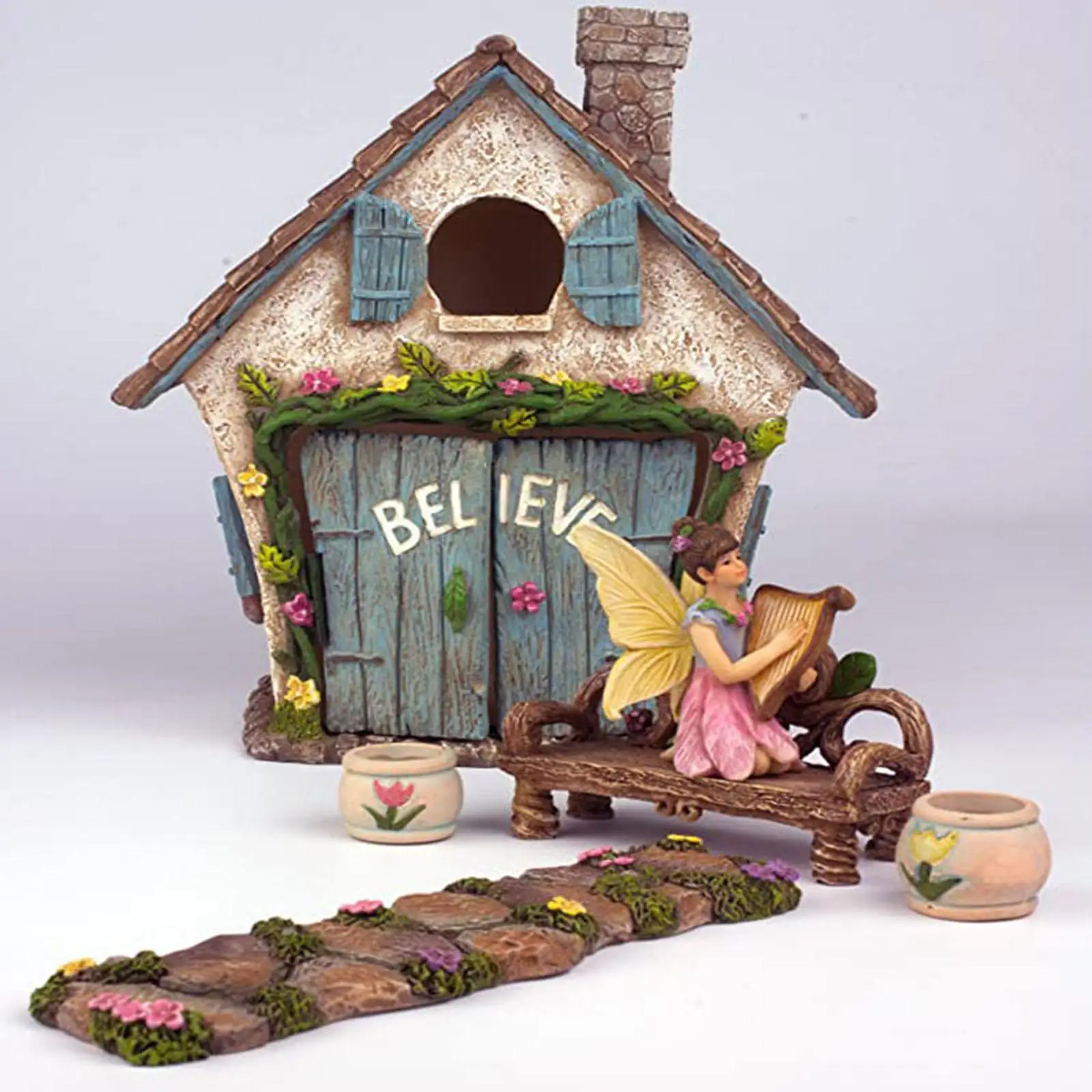 Fairy Garden House Kit for Kids or Adults 5 Piece Accessory Set Miniature Figurines and Accessories Mini Garden Ornaments