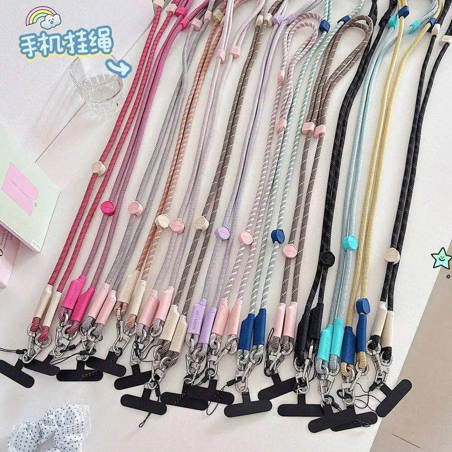 

Универсальный регулируемый ремешок для телефона 1x120 см, шейный ремешок, через плечо, уличная плетеная веревка с защитой от потери, чехол для телефона для женщин