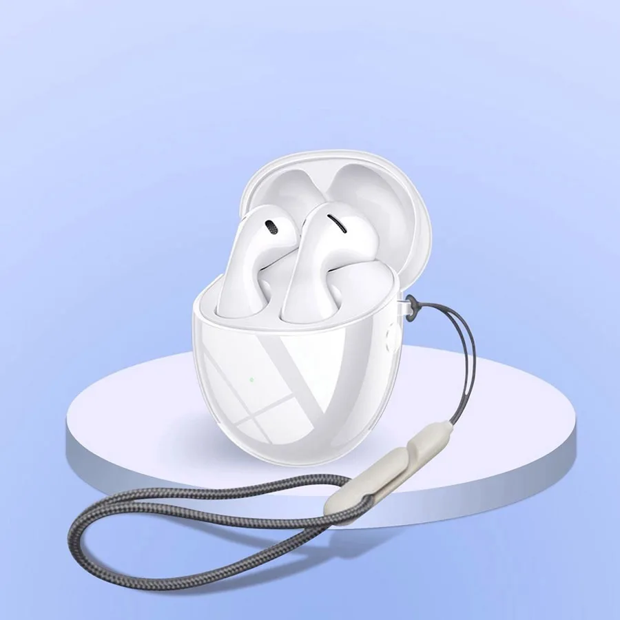 Huawei FreeBuds 6 用透明ケース Huawei FreeBuds6 用ストラップフック付きソフト TPU プロテクターカバーシェル