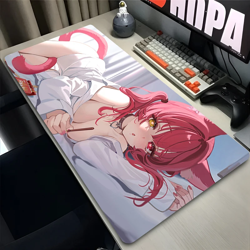 Mouse pad escritório pc acessórios de jogos teclado anime hd impressão mousepad portátil mesa mouse tapete hd h-hololive houshou marinho