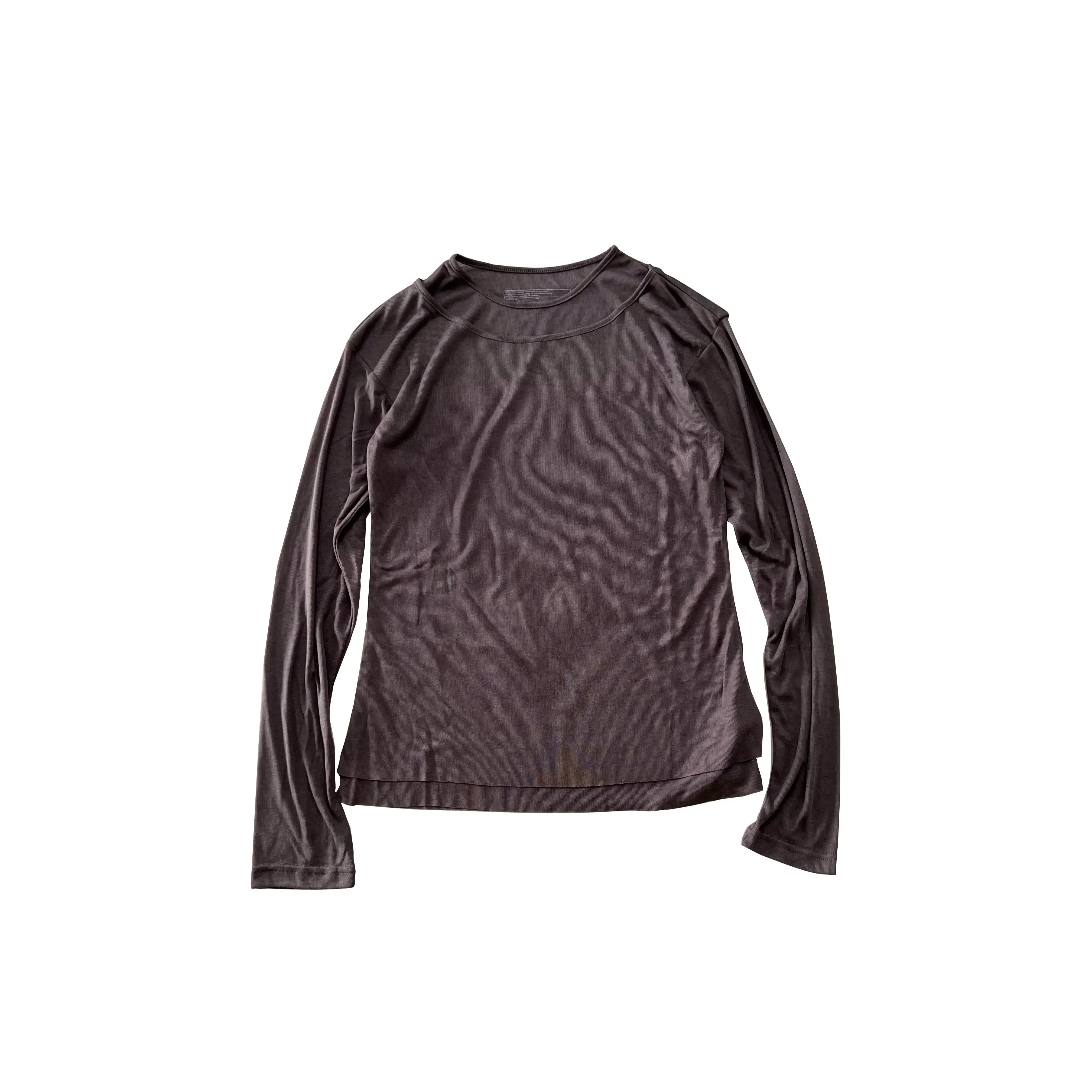 Nofaith high elastic pendant double-layer blended long-sleeved tee