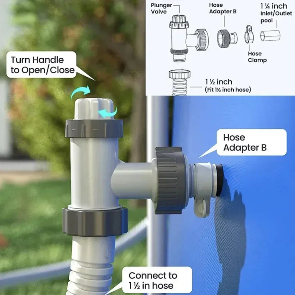 Zawór nurnikowy basenowy Adapter węża typu B do basenu Intex do basenu naziemnego i basenu Pompa z filtrem piaskowym Części zamienne