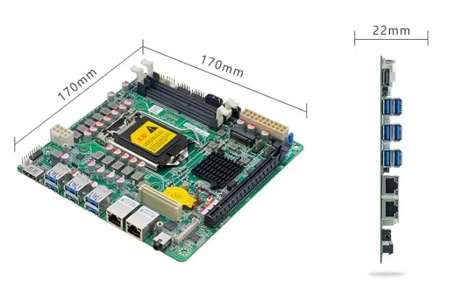 اللوحة الأم Z590 Mini-ITX SBC IPC اللوحة الرئيسية لوحة صناعية Mini ITX تدعم 10/11th LGA1200 CPU 2 * COM 2 ~ 6 * LAN i210 PS/2 VGA