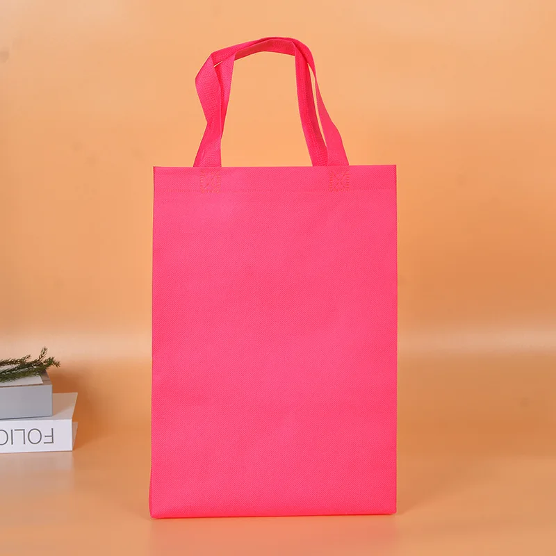 Custom Logo Color Shopping Bags With Handles Non Woven Gift Bags Business Customers Flat Pockets (Printing Fee Not Included)