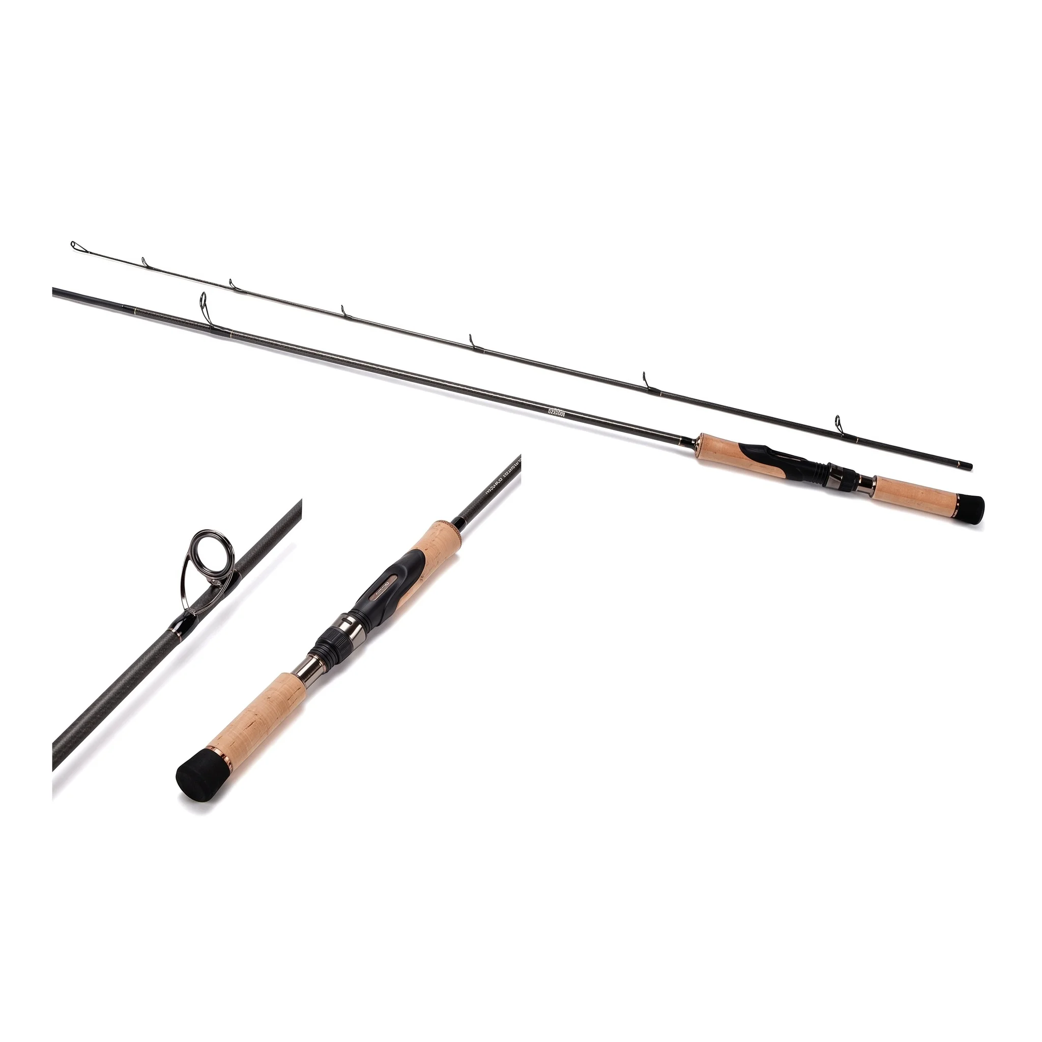 Goture 2 Sections Travel Spinning Fishing Rod 2.1m Cork Grip Ceramic Guides Portable Lure Pole for Stream Lake Saltwater Angling