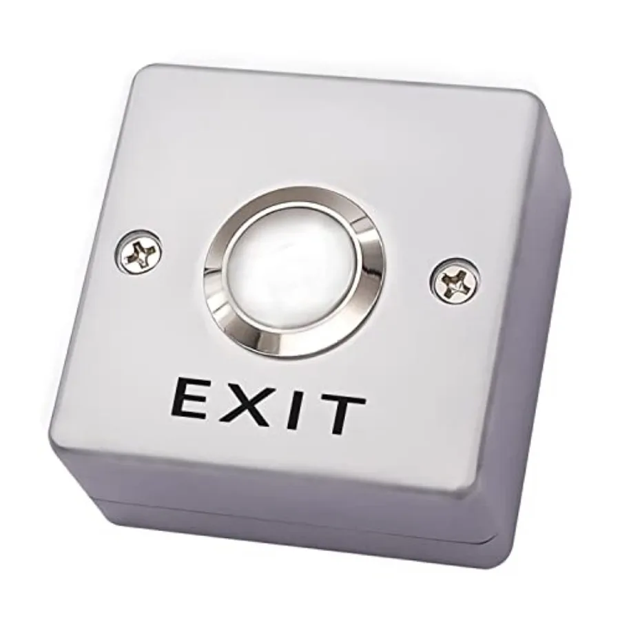 

Door Access Control System Momentary Push Button Switch Zinc Alloy Panel Door Exit Button Push DC12V 3A G020-ZF