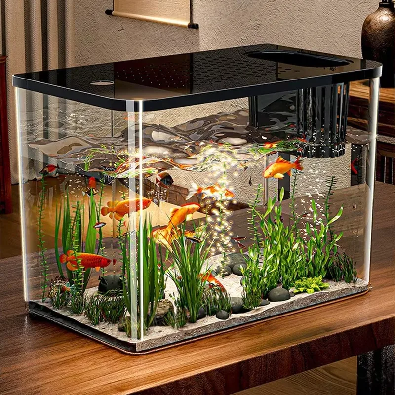 Hot Selling New Patent High Light Transmittance Thickened Closed Hydroponic Cover Indoor Table Ornament Acrylic Fish tank