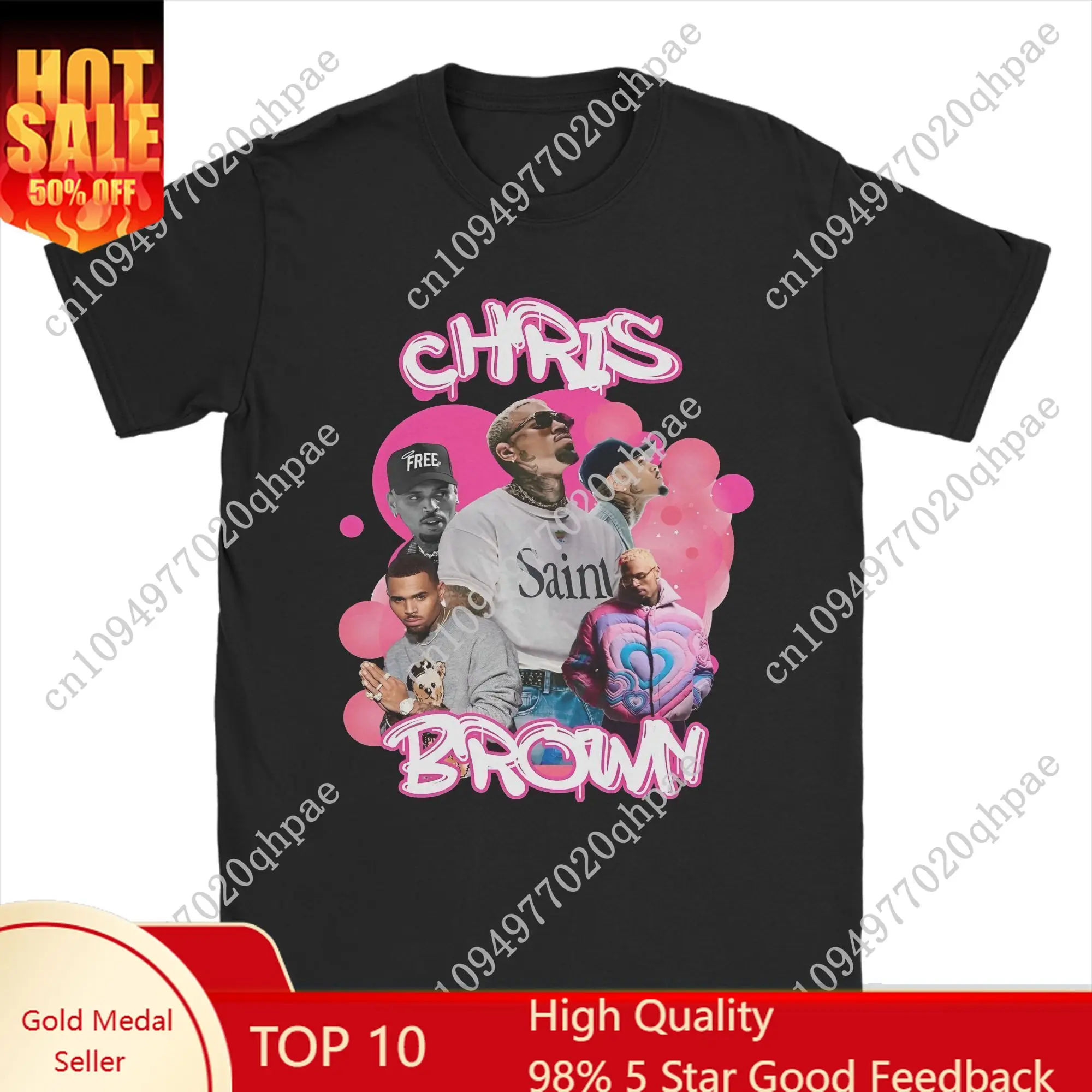 

Men T-Shirt Chris Brown Breezy Bowl XX Tour 2025 Fashion Pure Cotton Tee Short Sleeve Rapper T Shirt Round Collar Tops Plus Size