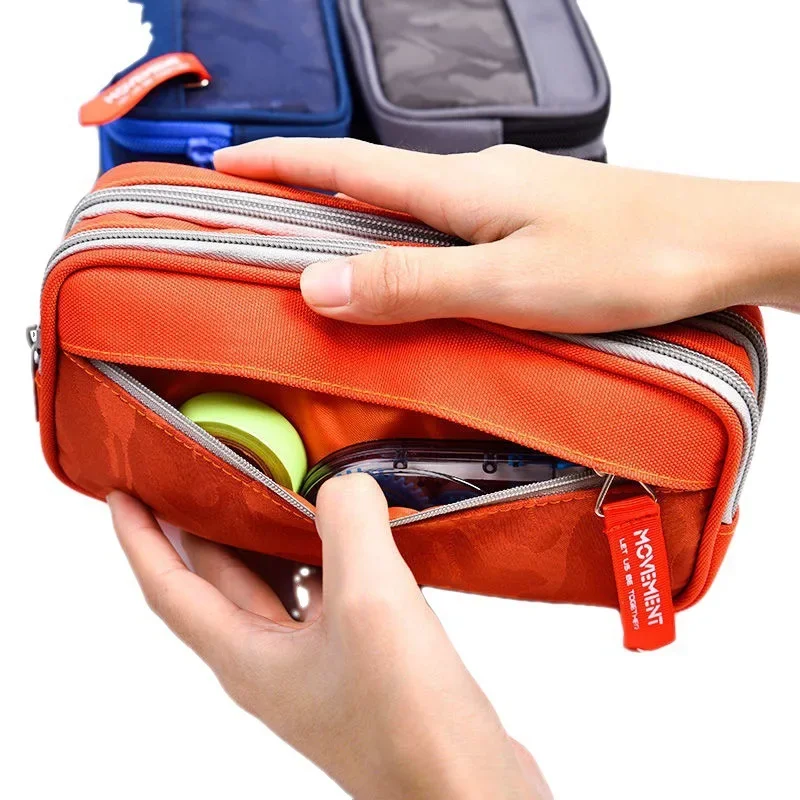 Double Zipper Camouflage Canvas Pencil Case Boys Pencil Bag School Stationery Bag Student Pen Case School Supplies Storage Bags image 5