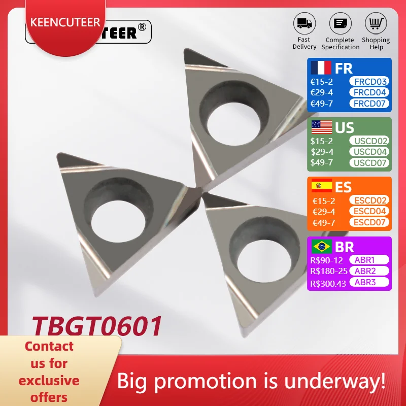 

TBGT060102L H01 TBGT060104L H01 карбидная вставка для алюминиевого станка CNC Резец внешний токарный инструмент лезвие токарные детали
