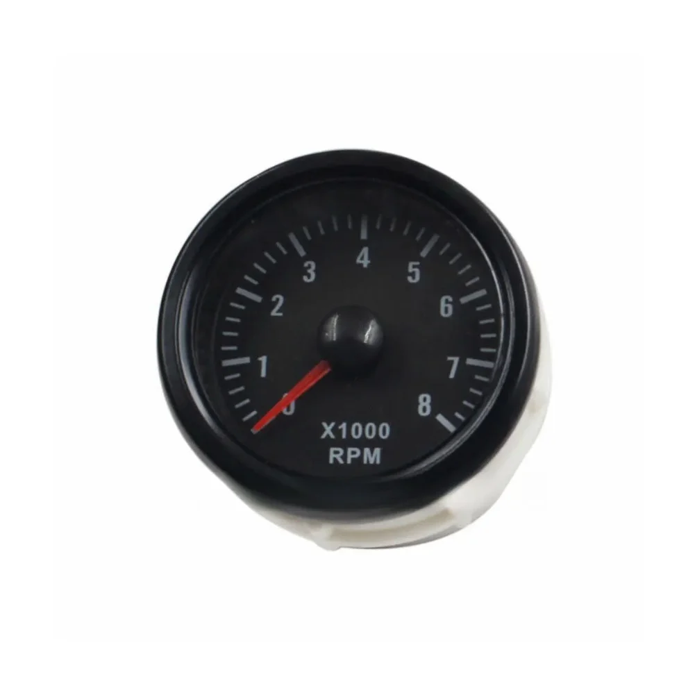 Electric Tachometer 52MM 0-8000 RPM for Gas Engines Fits 2-8 Cylinder Vehicles Including Boats and Yachts Engine Monitoring