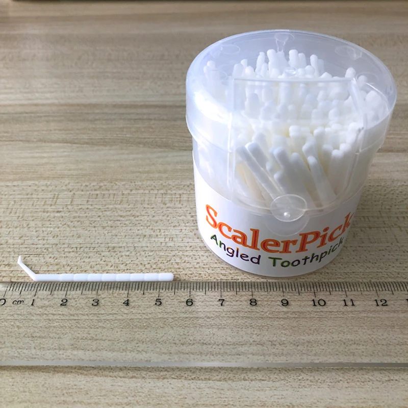 Lit-Pack (manufacturer) Angle Toothpick 45/90 Degree Dental Scaler Pick Teeth Interdental Backside Indepth Clean 200pcs/bottle