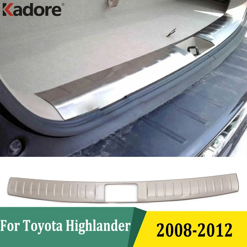 For Toyota Highlander 2008 2009 2010 2011 2012 Rear Bumper Sill Protector Trim Tail Trunk Pedal Plate Cover Interior Accessories