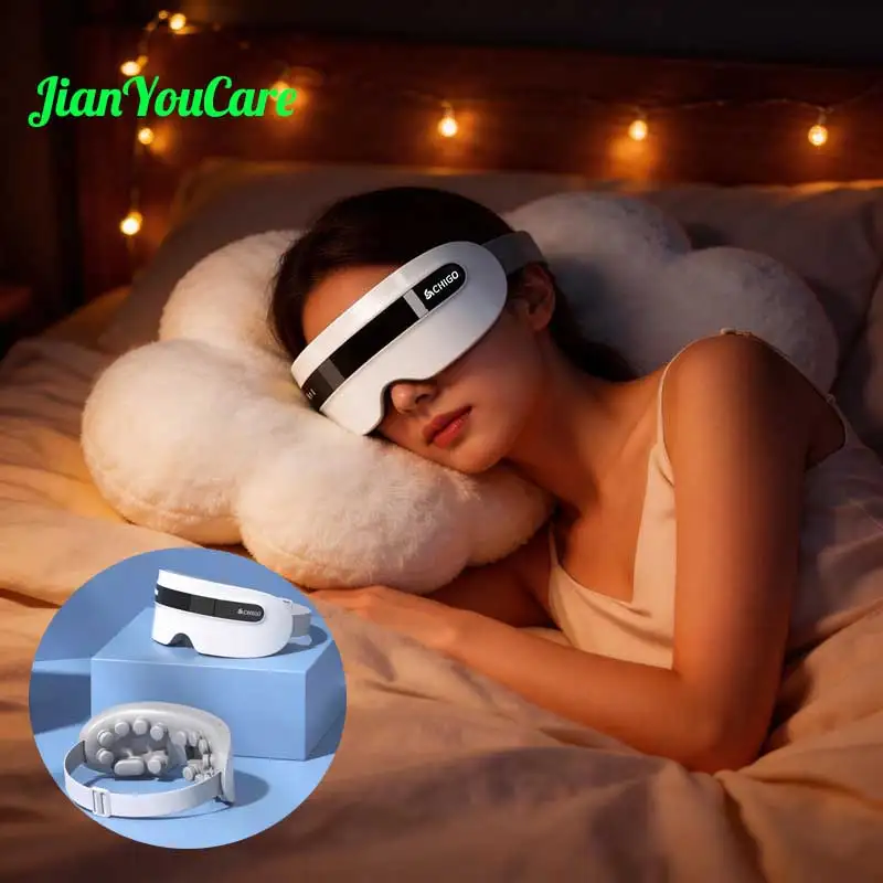 

Электрический портативный массажер для глаз JianYouCare с паровым увлажнением, Bluetooth-музыкой, для снятия усталости глаз, от темных кругов, улучшает сон