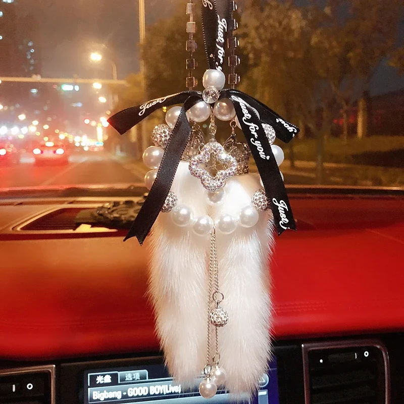 Car creative mink hair Pearl car pendant jewelry