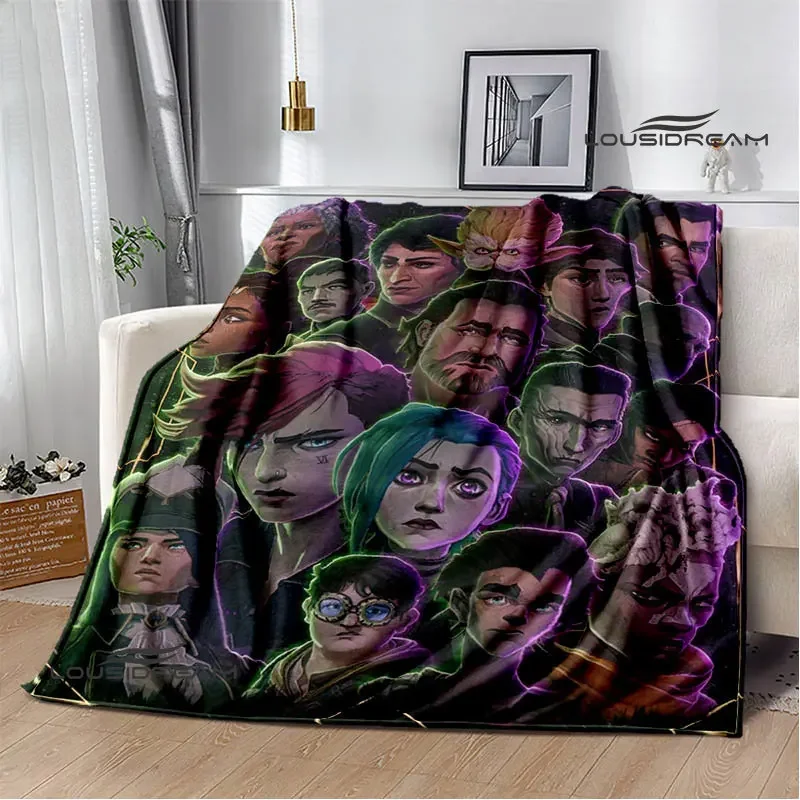 Arcane: League of Legends Cartoon printing blankets to keep warm, soft and comfortable home travel bed blanket birthday gift