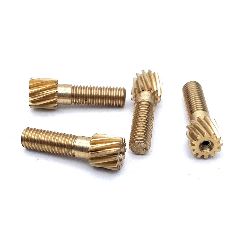 0.5M 12T Helical Gear Rack Copper Long Screw Shaft DIY Model Cutting Lifting Platform