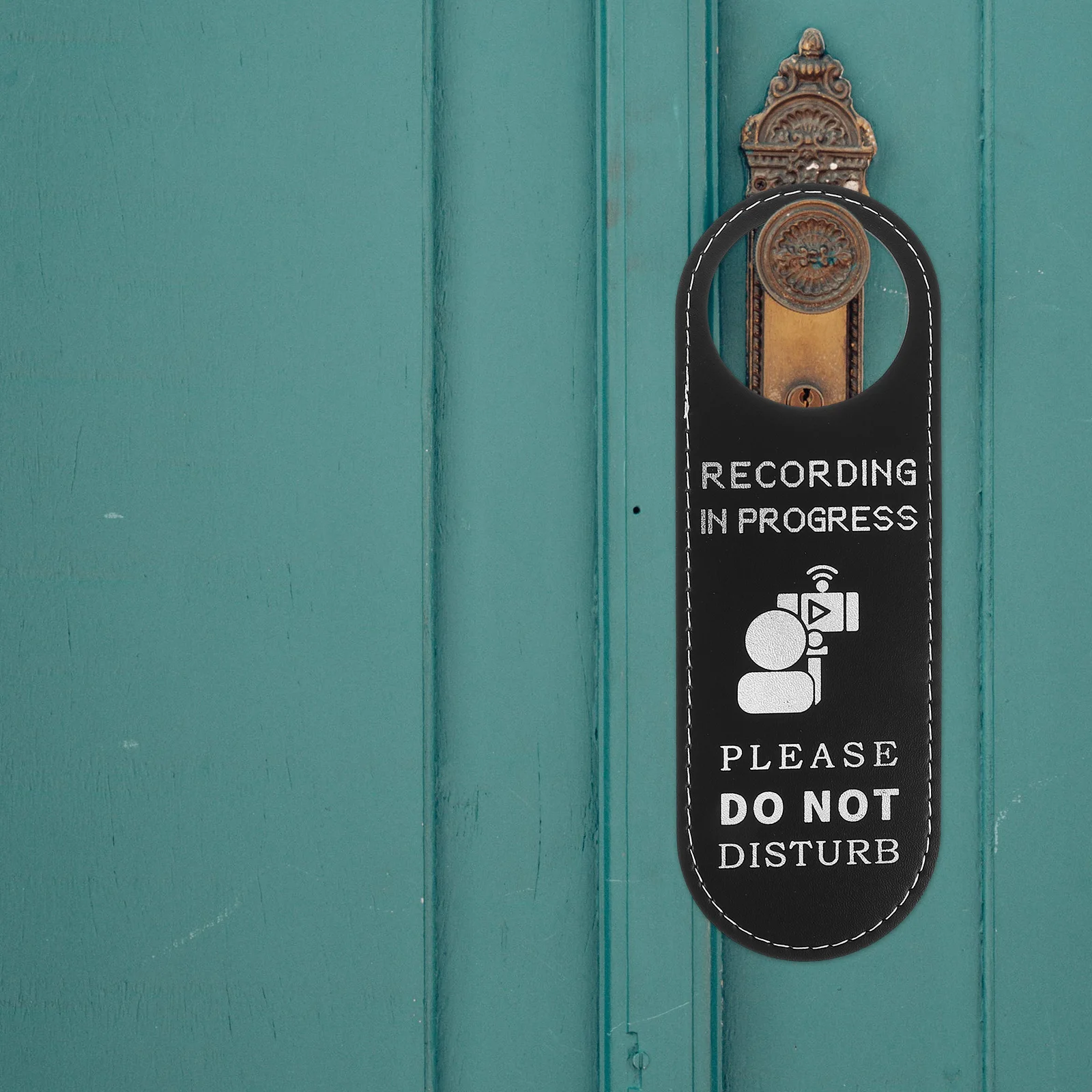 

2Pcs Door Sign Recording In Reusable PU Office Home Decor Signs For Door Knob Hanger Household