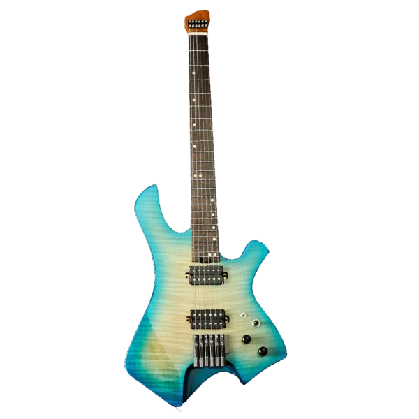 

Censtar Headless Guitar,6 String Solid Body Travel Guitar,Roasted Maple Neck and Mahogany Body Stainless Steel Frets Guitar