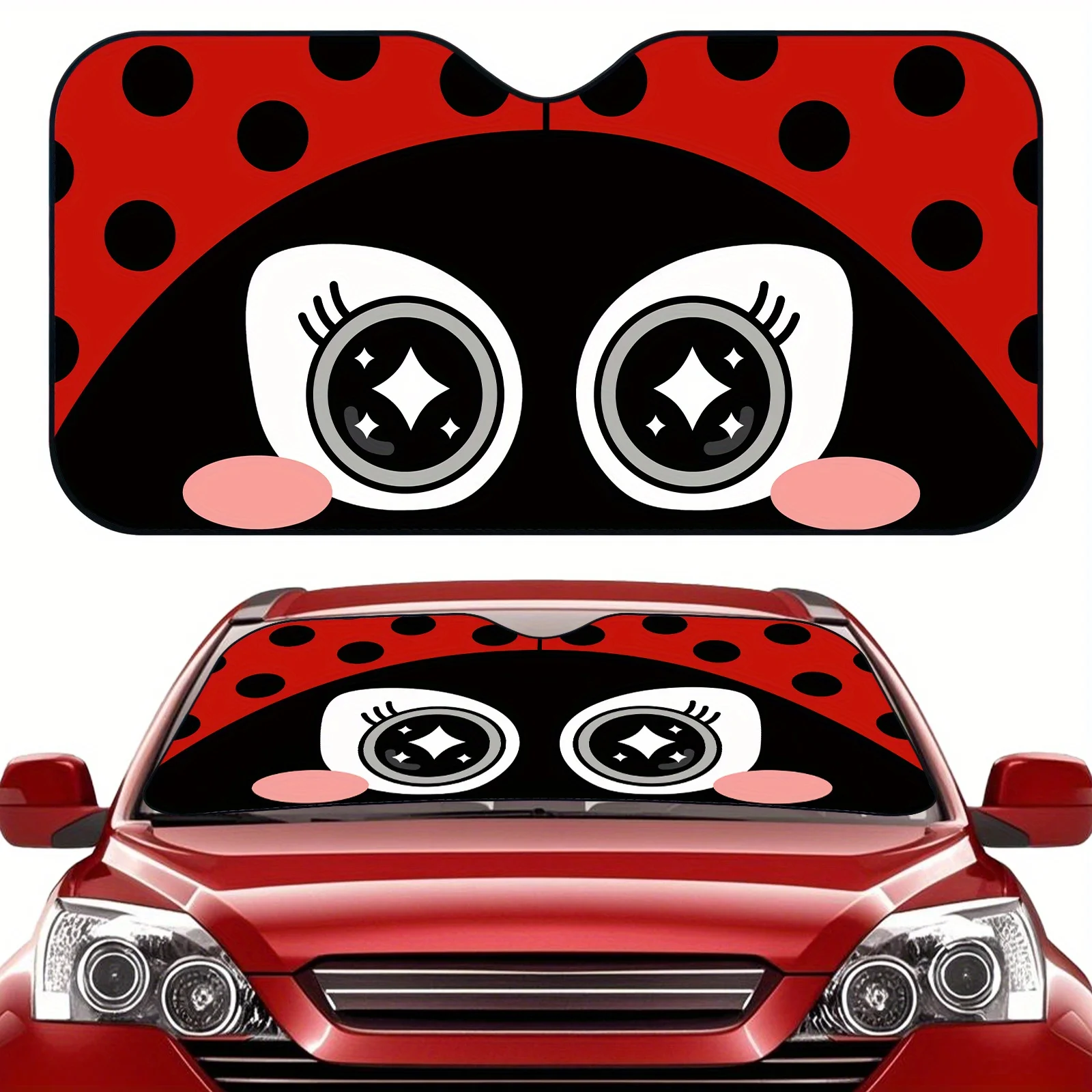 

Симпатичная божья коровка, солнцезащитный козырек на лобовое стекло автомобиля, красный, черный с белыми точками, складной для автомобилей, автоаксессуар, автомобильный солнцезащитный козырек на лобовое стекло