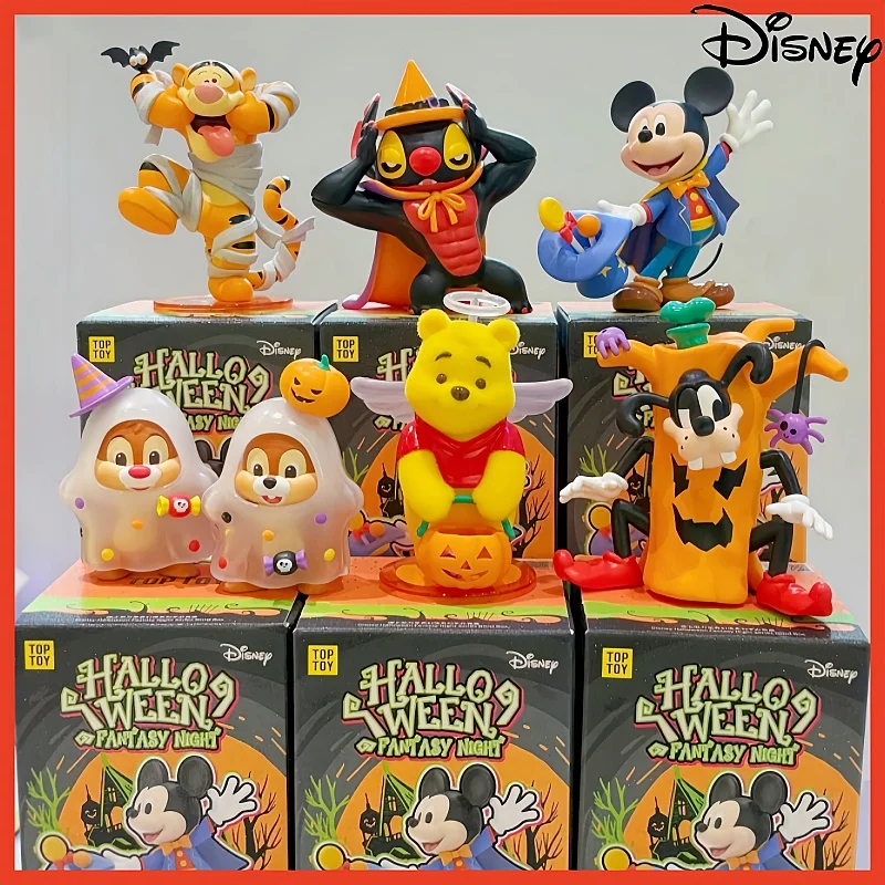 

Подлинная серия Disney на Хэллоуин «Чудесная ночь», слепая коробка, фигурка Микки, загадочная коробка, милое украшение для рабочего стола, рождественская игрушка в подарок
