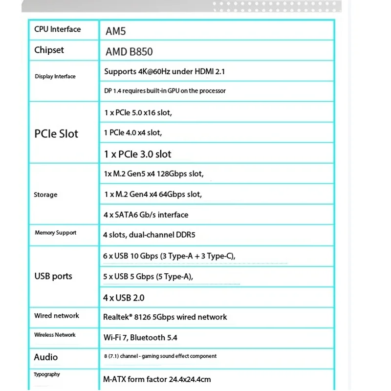 MSI B850 X670 X870E mit AMD Ryzen Motherboard CPU Kit U Kit MSI B850M GAMING PLUS WIFI R9 9950X loser Chip