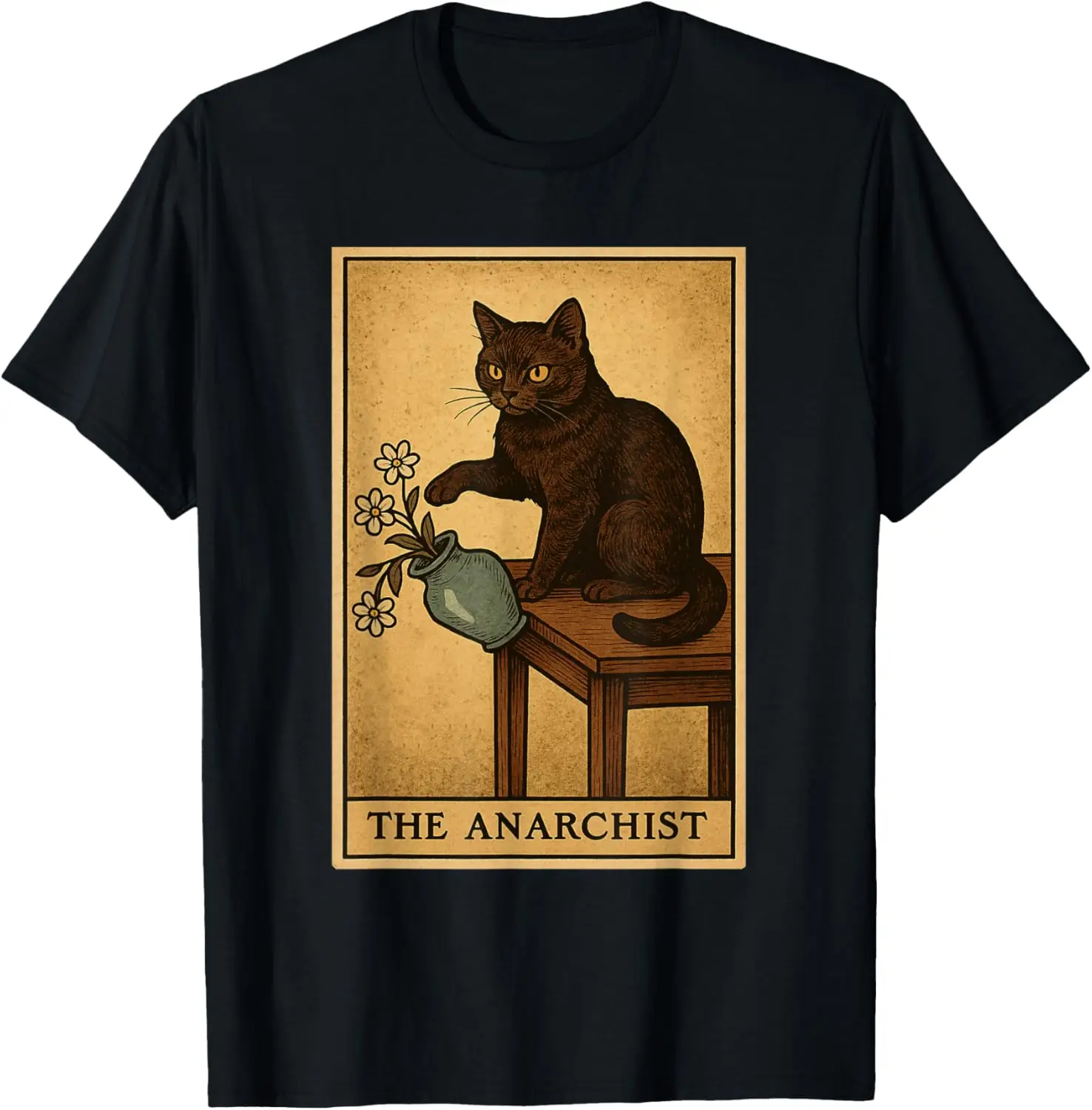 Lover Cat Tarot Card Design Men Women Kids T-Shirt 100% Cotton Trendy Y2K Short-Sleeve Tee-Soft, Quick-Drying, Moisture-Wicking;